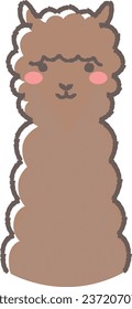 Illustration of a fluffy alpaca (front facing face)