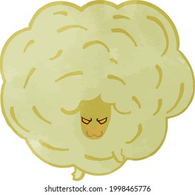 Illustration of a fluffy sheep rushing angry 