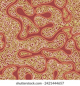 illustration of a fluid seamless pattern with doodles inside in full color
