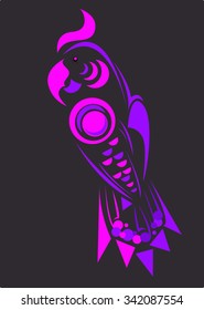 Illustration of fluorescent parrot