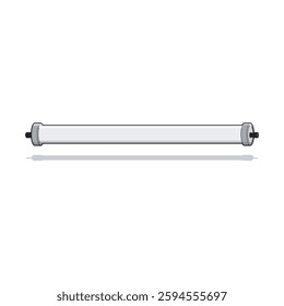 Illustration of a fluorescent tube light, commonly used for indoor lighting in homes, offices, and industrial spaces. Energy-efficient and long-lasting lighting solution.