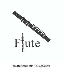 illustration of flute, wind instrument, vector art.