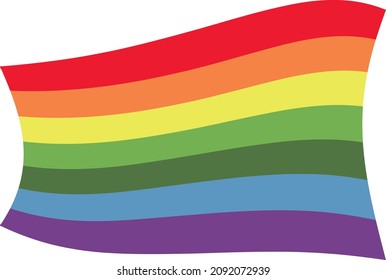 Illustration of a fluttering rainbow flag
