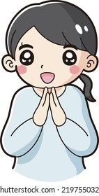 Illustration of a fluttering woman