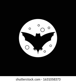 Illustration fly bat animal night sign abstract modern logo template