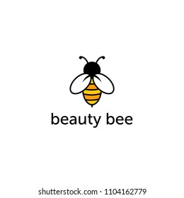 Illustration fly bee character sign abstract modern logo deign template