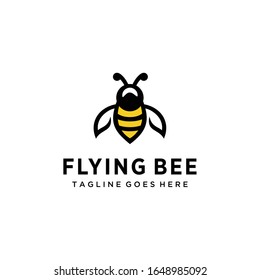 Illustration fly bee insect animal sign abstract modern logo design