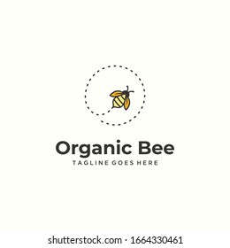 Illustration fly bee sign abstract modern logo template.