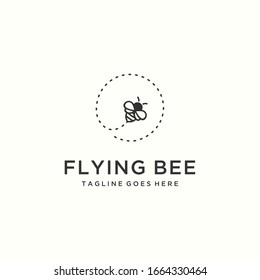 Illustration fly bee sign abstract modern logo template.