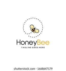 Illustration fly bee sign abstract modern logo template.