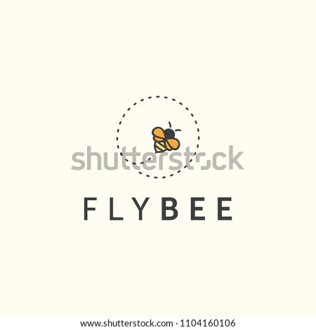 Illustration fly bee sign abstract modern logo design inspiration