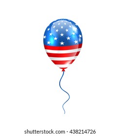 Illustration Flying Balloon in American Flag Colors for Design for National Holidays - Vector