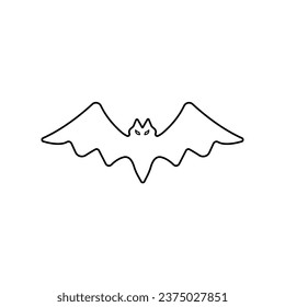 illustration of a flying bat. Halloween Bats icon. flying bat outline design