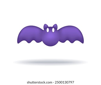 illustration of a flying bat. nocturnal animal. symbol or icon. minimalist 3d style design. halloween elements