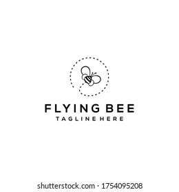 Illustration flying bee sign abstract modern logo inspiration