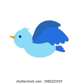 Illustration eines fliegenden blauen Vogels. Vektorgrafik.