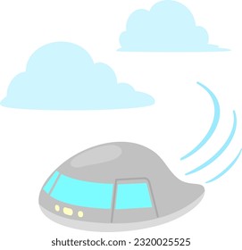 Illustration of a Flying car in the sky