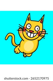 illustration of a flying cat