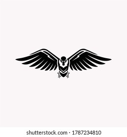 illustration of flying duck silhouette logo