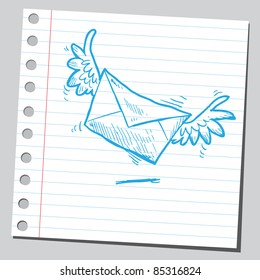 Illustration Of A Flying Envelope