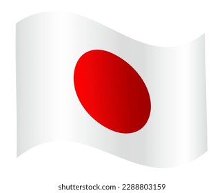 Illustration of the flying flag of Japan