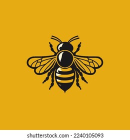 Illustration of flying honey bee bumblebee character logo mascot flat color vector