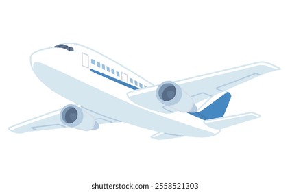 Illustration of a flying jumbo jet