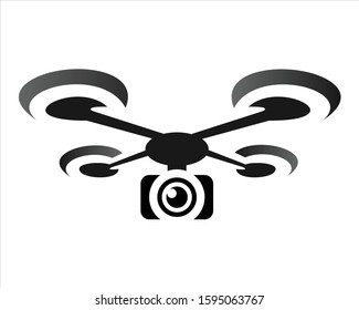 illustration of flying logo drone