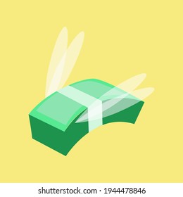 Illustration of flying money, can be used as a presentation, business, etc.