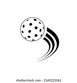 illustration of a flying pickleball on a white background