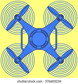 Illustration of the flying quadcopter drone icon