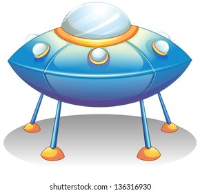 Illustration of a flying saucer on a white background