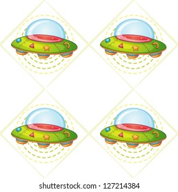 illustration of a flying saucers on a white background