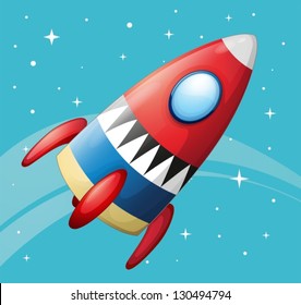 Illustration of a flying spaceship