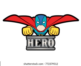 Illustration of a flying superheroes