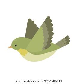 Illustration of a flying warbler