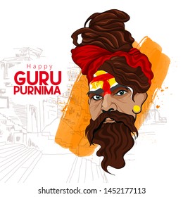 illustration fo Guru Purnima for honouring the teachers, Creative concept design 
