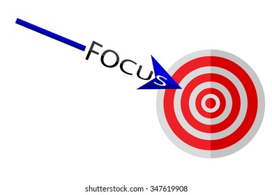 Illustration - Focus to Achieve Target 
