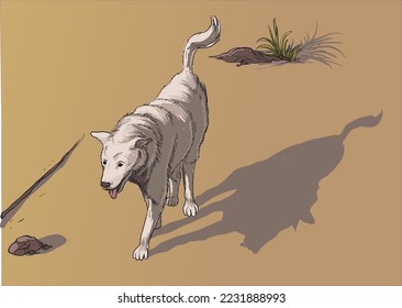 ilustración de niebla y su sombra - vector