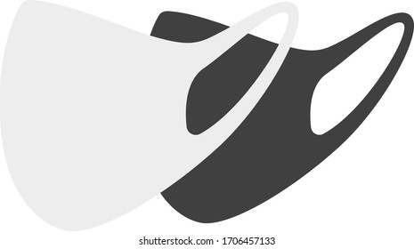 Illustration of a folded mask.
