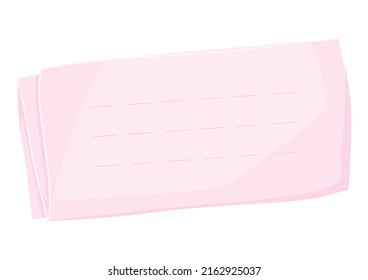 Illustration of folded paper. Office supply, accessory for school and work.