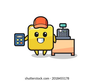 Illustration of folder character as a cashier , cute style design for t shirt, sticker, logo element