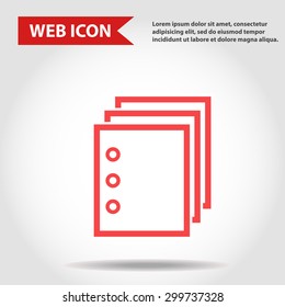 Illustration of folder, document web icon, vector.