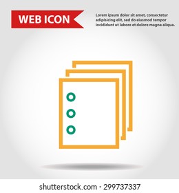 Illustration of folder, document web icon, vector.