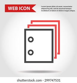 Illustration of folder, document web icon, vector.