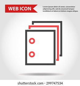 Illustration of folder, document web icon, vector.