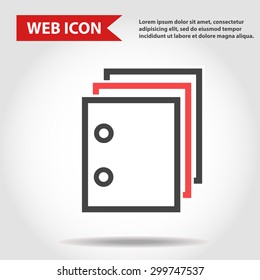Illustration of folder, document web icon, vector.