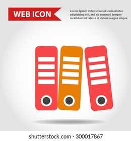 Illustration of folder, document web icons, vector.