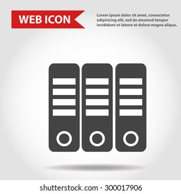 Illustration of folder, document web icons, vector.