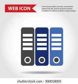 Illustration of folder, document web icons, vector.